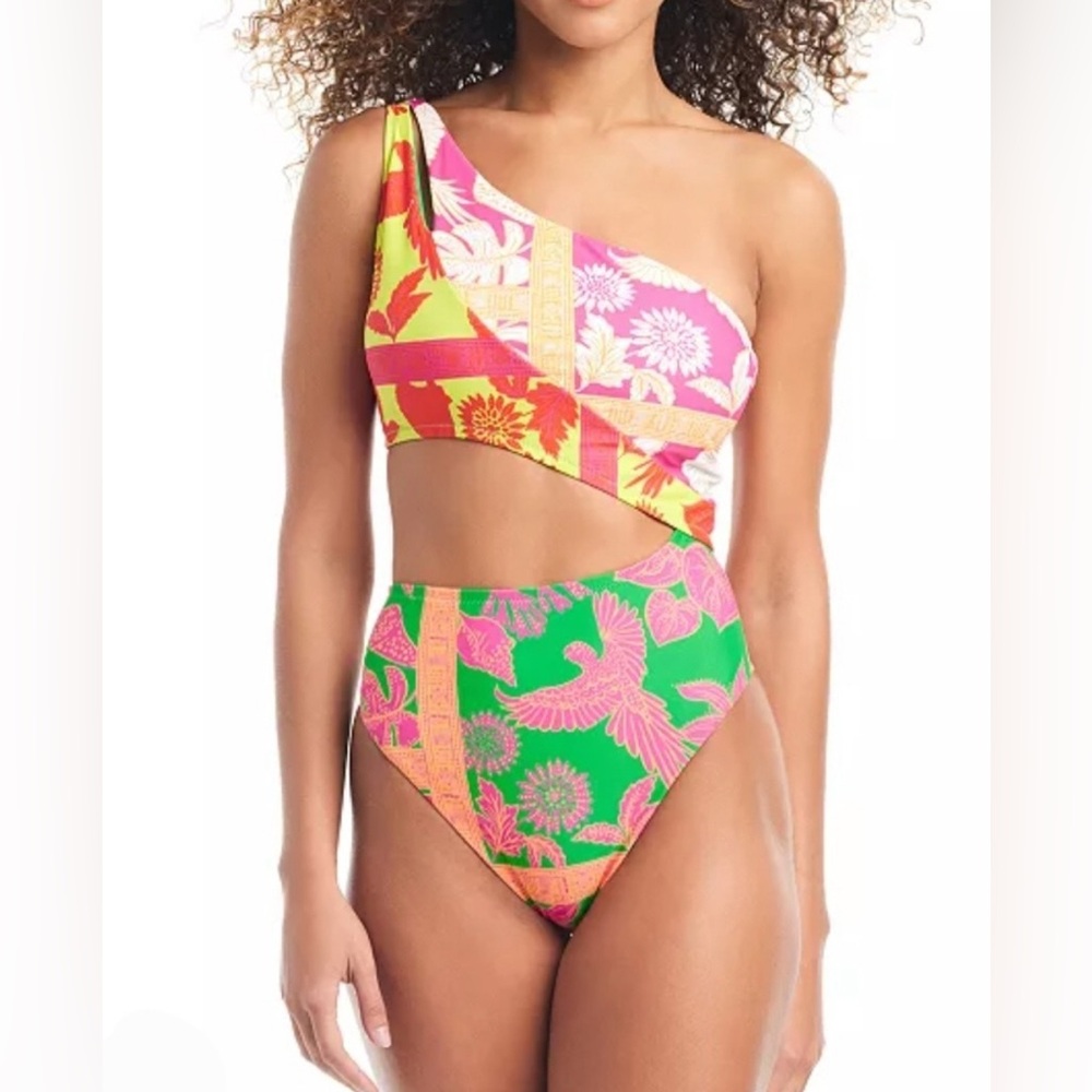 Bar III One-Shoulder Cut-Out One-Piece Swimsuit